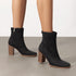 DAMEN RETRO CHUNKY HEEL KNÖCHELSTIEFELETTEN – ELEGANTE STIEFELETTEN MIT SEITLICHEM REISSVERSCHLUSS – IDEAL FÜR BÜRO-OUTFITS